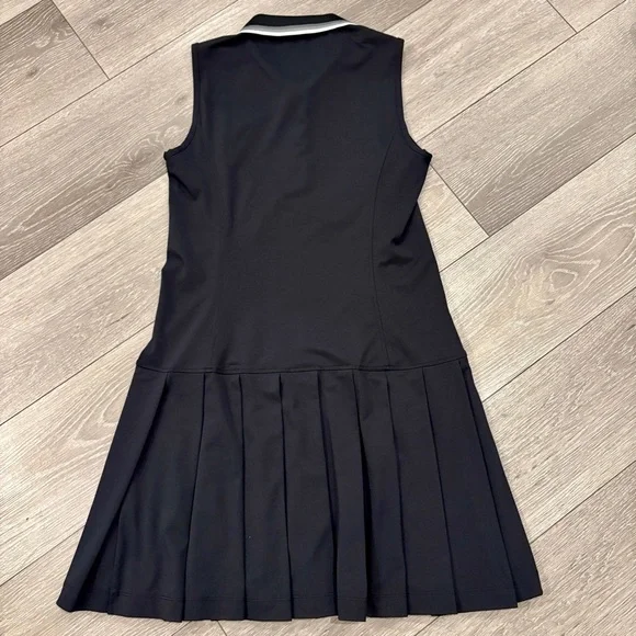 G/FORE Black Pique Sleeveless Pleated Polo Dress Size XS - Picture 3 of 9